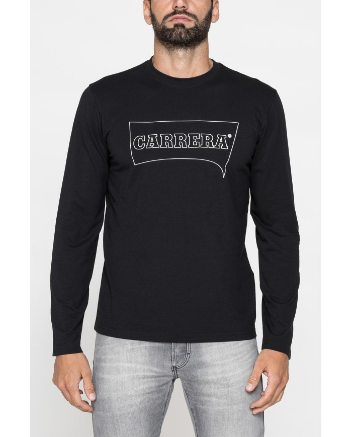 LONG SLEEVE T-SHIRT CON COLLO TONDO E STAMPA LOGO