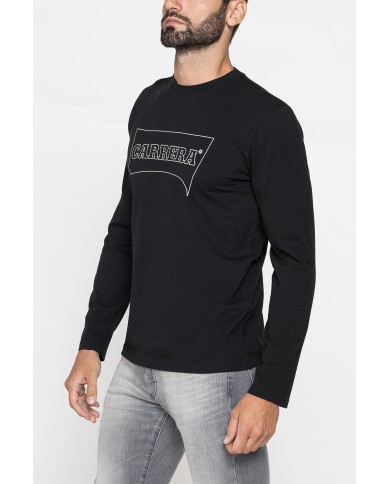 LONG SLEEVE T-SHIRT CON COLLO TONDO E STAMPA LOGO