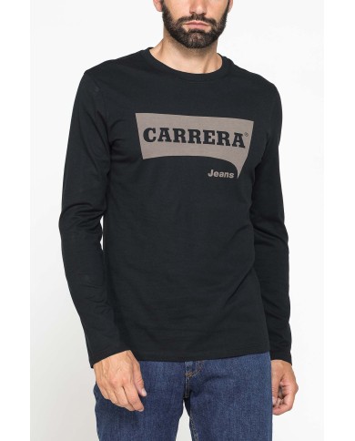 LONG SLEEVE T-SHIRT CON COLLO TONDO E STAMPA LOGO