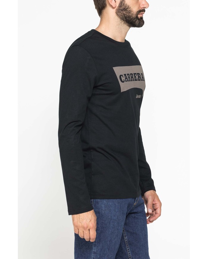 LONG SLEEVE T-SHIRT CON COLLO TONDO E STAMPA LOGO