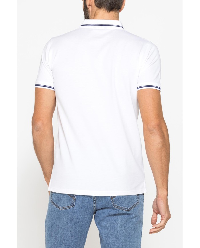 POLO IN PIQUET DI COTONE CON TIPPING A CONTRASTO