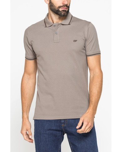 POLO IN PIQUET DI COTONE CON TIPPING A CONTRASTO