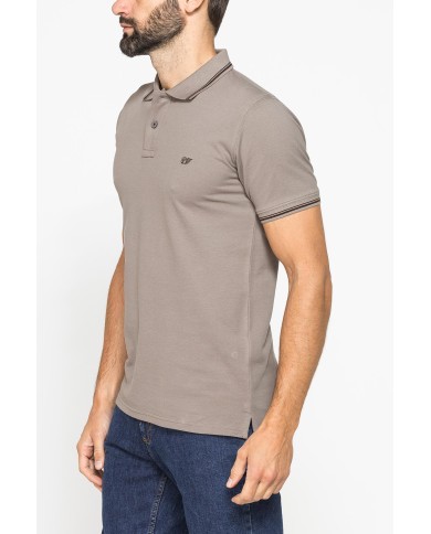 POLO IN PIQUET DI COTONE CON TIPPING A CONTRASTO