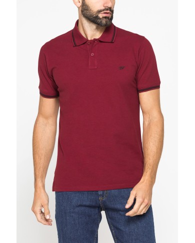 POLO IN PIQUET DI COTONE CON TIPPING A CONTRASTO