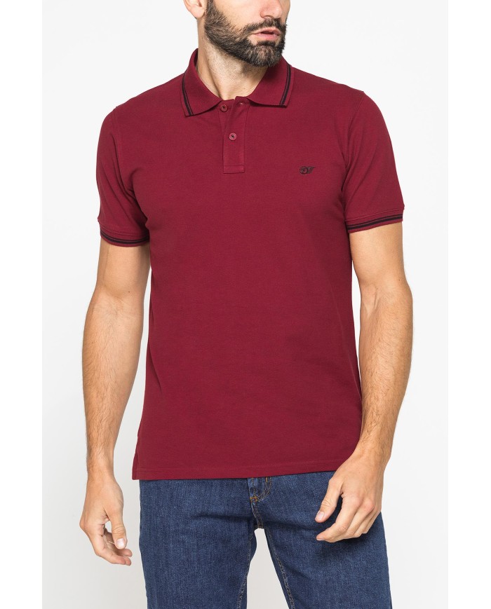 POLO IN PIQUET DI COTONE CON TIPPING A CONTRASTO