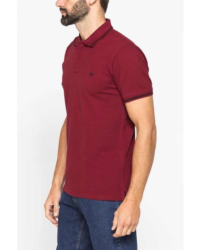 POLO IN PIQUET DI COTONE CON TIPPING A CONTRASTO