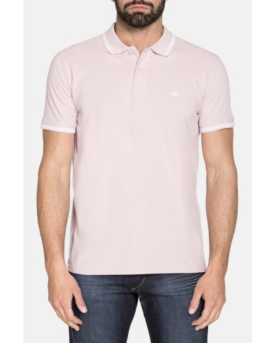 POLO IN PIQUET DI COTONE CON TIPPING A CONTRASTO