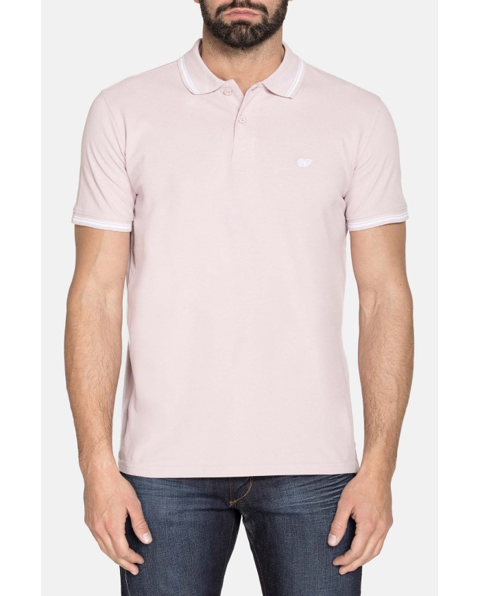 POLO IN PIQUET DI COTONE CON TIPPING A CONTRASTO