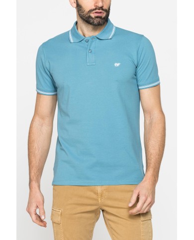 POLO IN PIQUET DI COTONE CON TIPPING A CONTRASTO