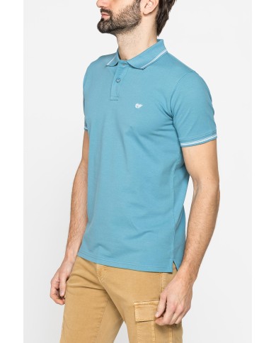 POLO IN PIQUET DI COTONE CON TIPPING A CONTRASTO