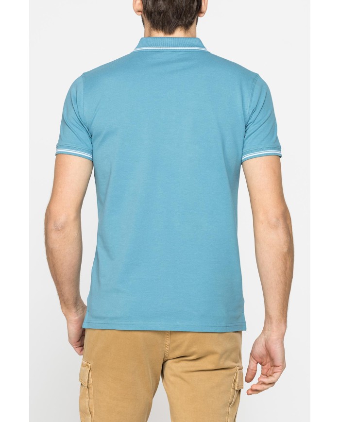 POLO IN PIQUET DI COTONE CON TIPPING A CONTRASTO