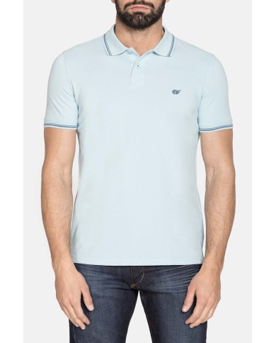 POLO IN PIQUET DI COTONE CON TIPPING A CONTRASTO