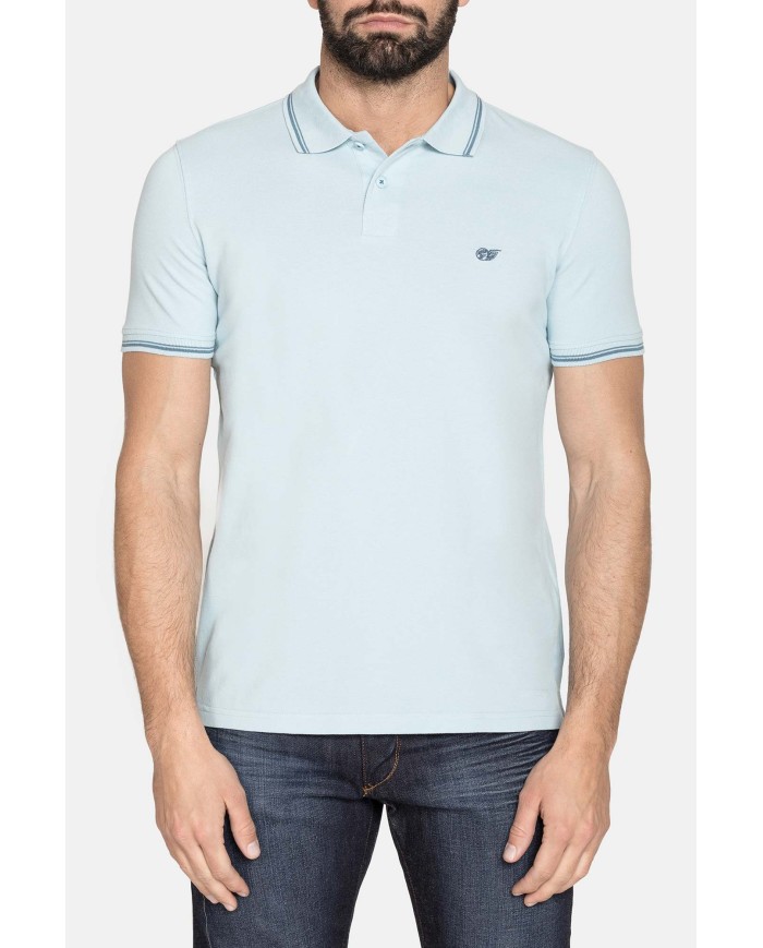 POLO IN PIQUET DI COTONE CON TIPPING A CONTRASTO