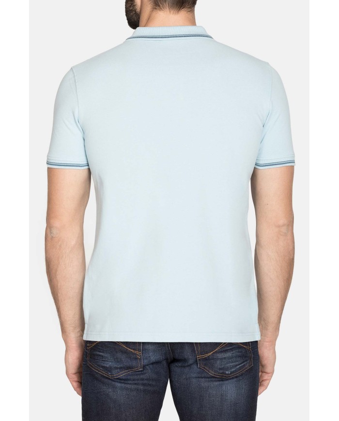 POLO IN PIQUET DI COTONE CON TIPPING A CONTRASTO