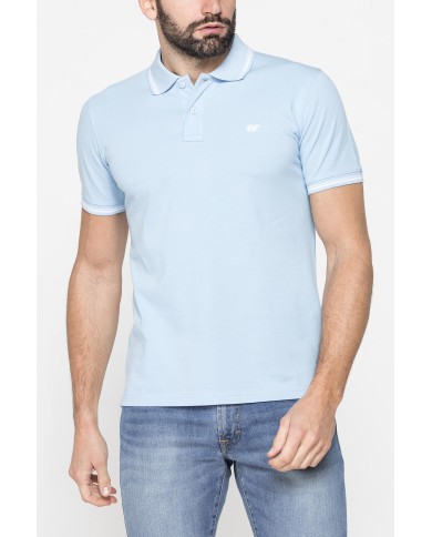 POLO IN PIQUET DI COTONE CON TIPPING A CONTRASTO