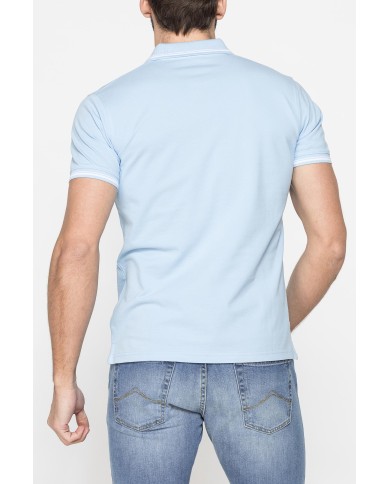 POLO IN PIQUET DI COTONE CON TIPPING A CONTRASTO