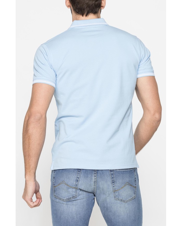 POLO IN PIQUET DI COTONE CON TIPPING A CONTRASTO