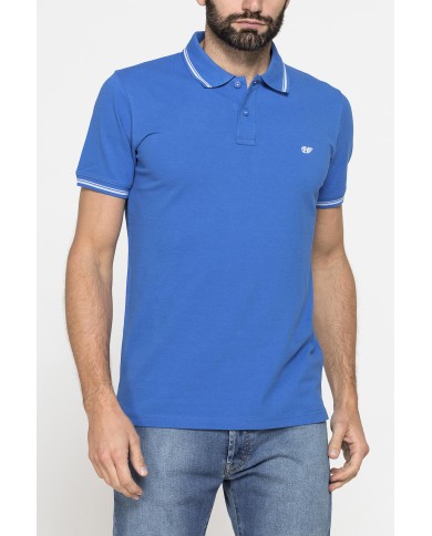 POLO IN PIQUET DI COTONE CON TIPPING A CONTRASTO