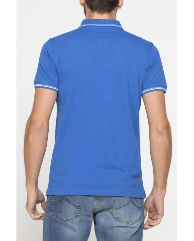 POLO IN PIQUET DI COTONE CON TIPPING A CONTRASTO