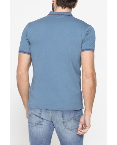 POLO IN PIQUET DI COTONE CON TIPPING A CONTRASTO