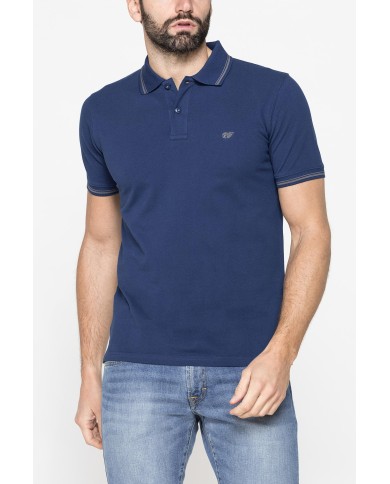 POLO IN PIQUET DI COTONE CON TIPPING A CONTRASTO