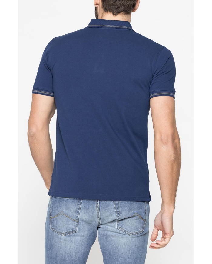 POLO IN PIQUET DI COTONE CON TIPPING A CONTRASTO