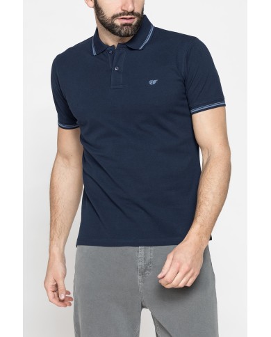 POLO IN PIQUET DI COTONE CON TIPPING A CONTRASTO