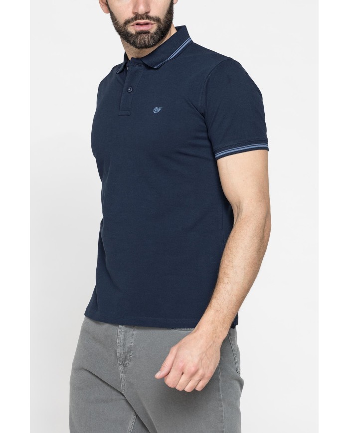 POLO IN PIQUET DI COTONE CON TIPPING A CONTRASTO