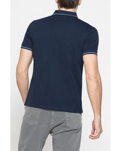 POLO IN PIQUET DI COTONE CON TIPPING A CONTRASTO