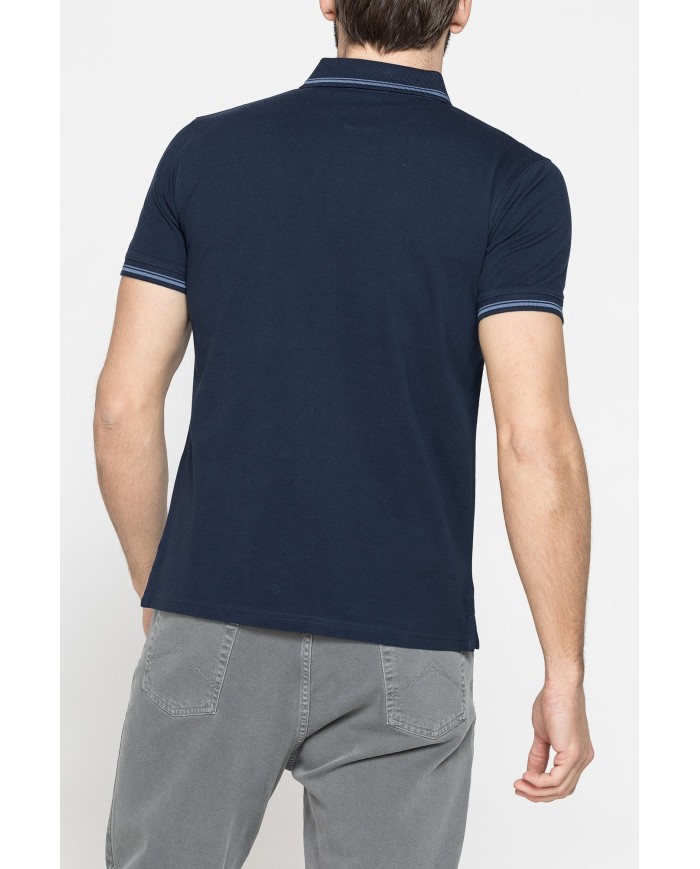 POLO IN PIQUET DI COTONE CON TIPPING A CONTRASTO