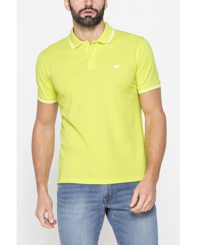 POLO IN PIQUET DI COTONE CON TIPPING A CONTRASTO