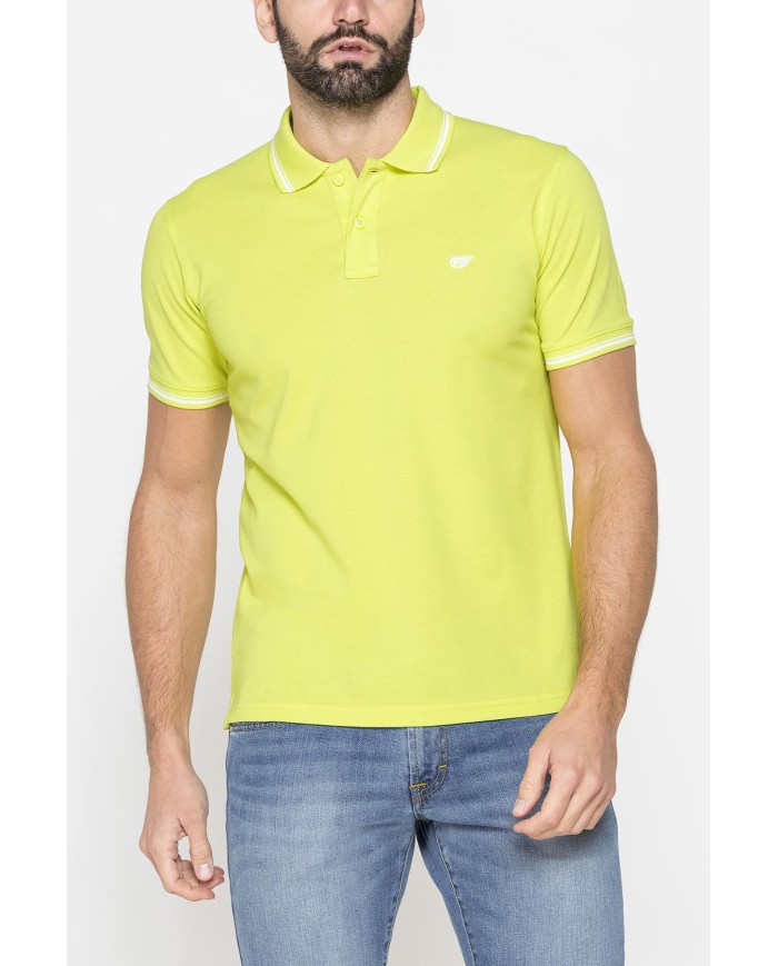 POLO IN PIQUET DI COTONE CON TIPPING A CONTRASTO