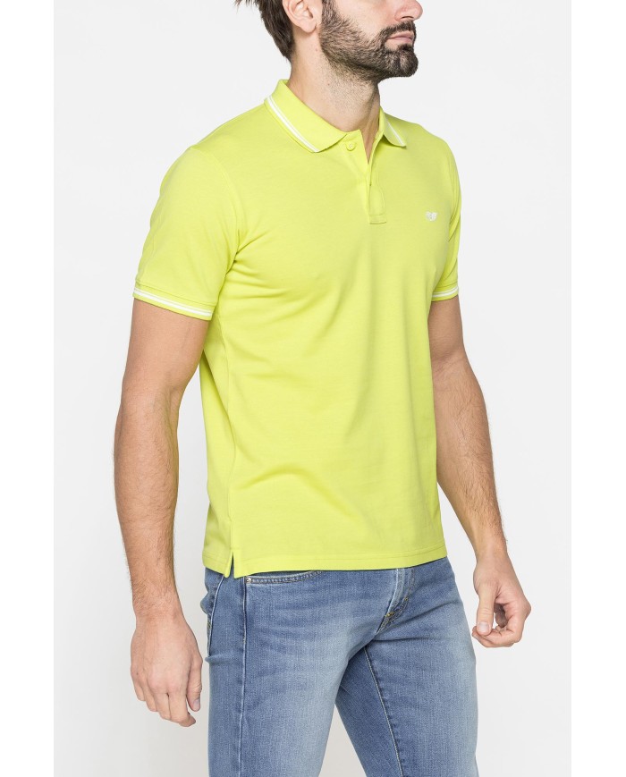 POLO IN PIQUET DI COTONE CON TIPPING A CONTRASTO