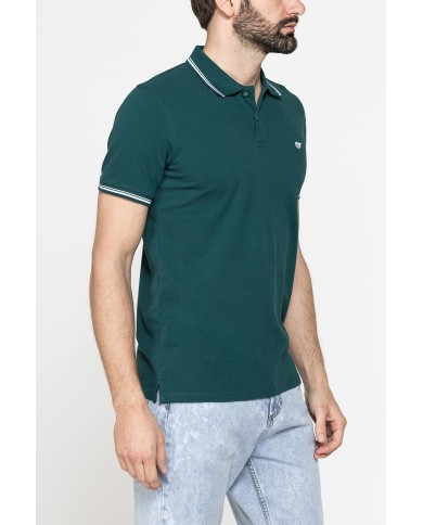 POLO IN PIQUET DI COTONE CON TIPPING A CONTRASTO