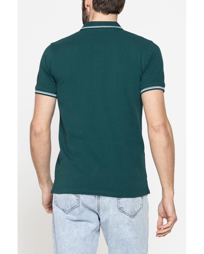 POLO IN PIQUET DI COTONE CON TIPPING A CONTRASTO