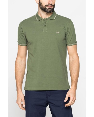 POLO IN PIQUET DI COTONE CON TIPPING A CONTRASTO