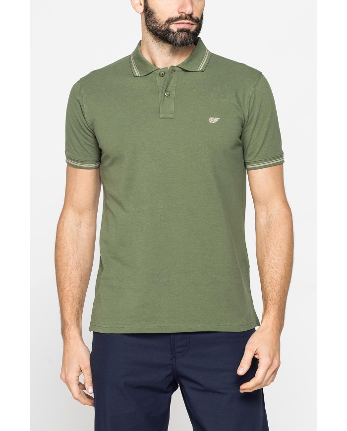 POLO IN PIQUET DI COTONE CON TIPPING A CONTRASTO