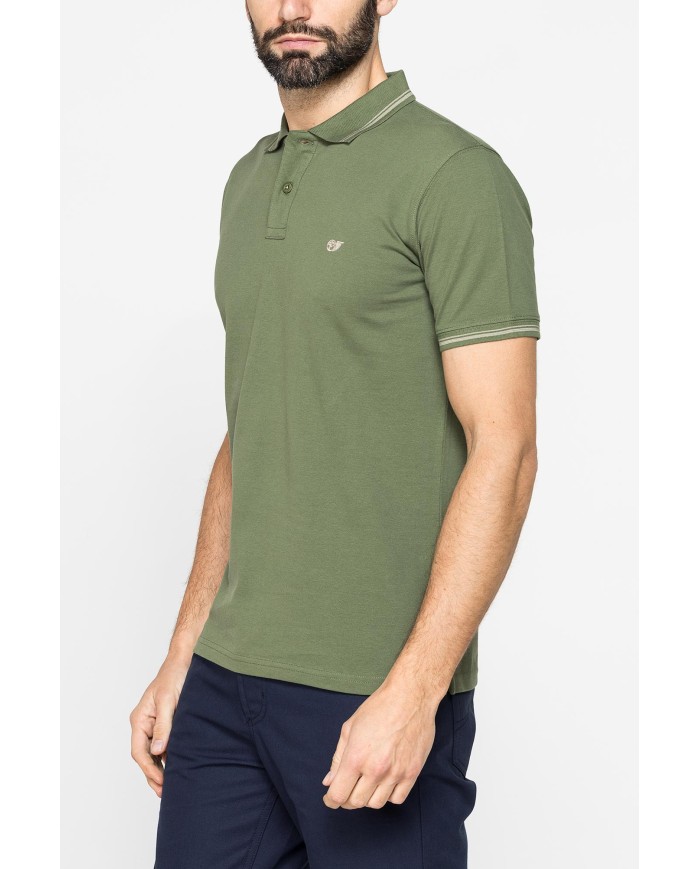 POLO IN PIQUET DI COTONE CON TIPPING A CONTRASTO