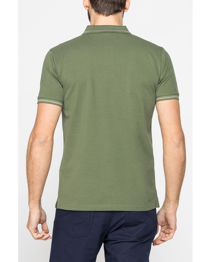 POLO IN PIQUET DI COTONE CON TIPPING A CONTRASTO