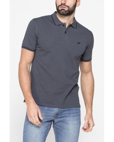 POLO IN PIQUET DI COTONE CON TIPPING A CONTRASTO