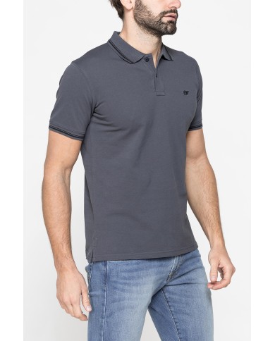 POLO IN PIQUET DI COTONE CON TIPPING A CONTRASTO