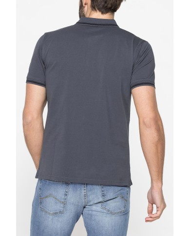 POLO IN PIQUET DI COTONE CON TIPPING A CONTRASTO