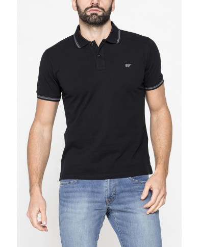 POLO IN PIQUET DI COTONE CON TIPPING A CONTRASTO