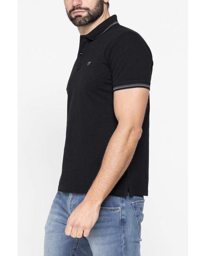 POLO IN PIQUET DI COTONE CON TIPPING A CONTRASTO