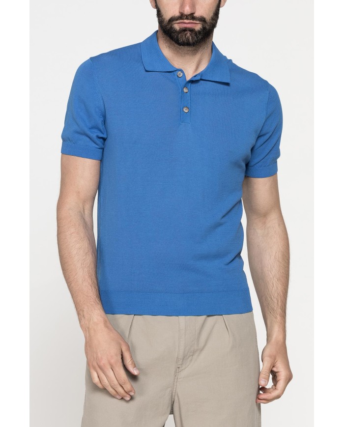 POLO 2 BOTTONI DA UOMO IN CREPE DI COTONE