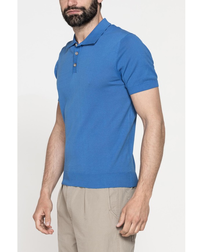 POLO 2 BOTTONI DA UOMO IN CREPE DI COTONE