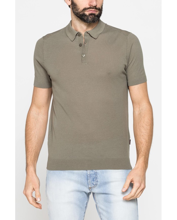 POLO 2 BOTTONI DA UOMO IN CREPE DI COTONE