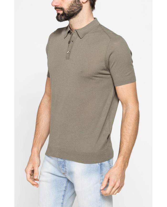 POLO 2 BOTTONI DA UOMO IN CREPE DI COTONE