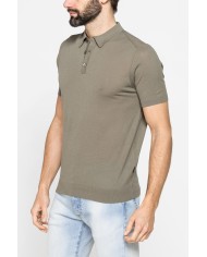 POLO 2 BOTTONI DA UOMO IN CREPE DI COTONE