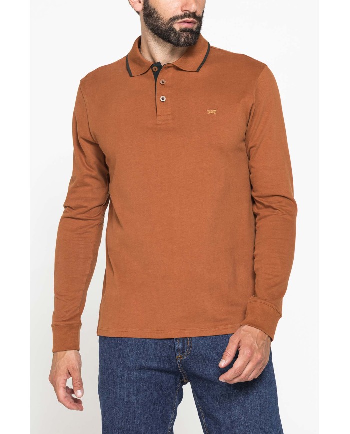 POLO A MANICA LUNGA IN JERSEY DI COTONE